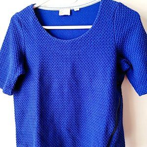 Anthropologie postmark top with zipper Royal blue